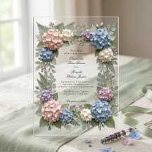 Eleganta Hydrangea Blommor 3d stil Akryl Bröllop