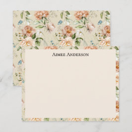 Eleganta hydrangeor och peonior Blommönster Ram Anteckningskort