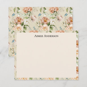 Eleganta hydrangeor och peonior Blommönster Ram Anteckningskort