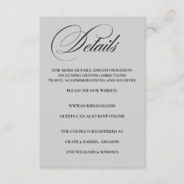 Eleganta inklusionskortdetaljer tilläggskort