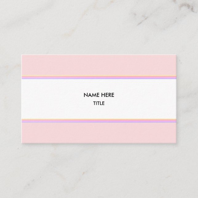 Eleganta Ipanema rosa ränder på vit Visitkort (Framsida)