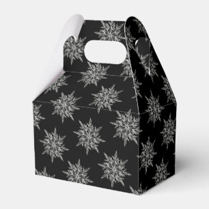 Eleganta iskristaller Snöflingor Mönster på svart Presentaskar