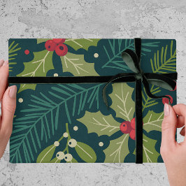 Eleganta järnekbär grönska julpresent presentpapper