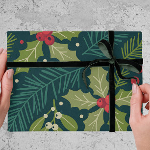 Eleganta järnekbär grönska julpresent presentpapper