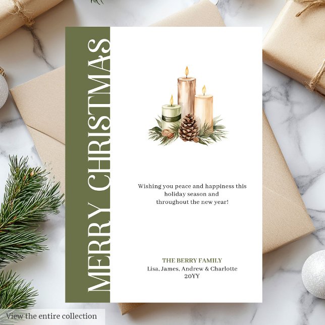 Eleganta jordnära färger Julhälsningar Utskrivbart Julkort (Chic Earthy Colors Holiday Greetings Printable Card)