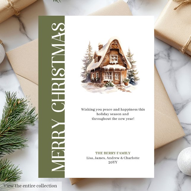 Eleganta jordnära färger Julkort (Elegant Earthy Colors Festive Greeting Card)