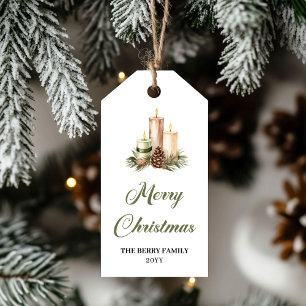 Eleganta jordnära julfärger Minimalistisk jul Presentetikett
