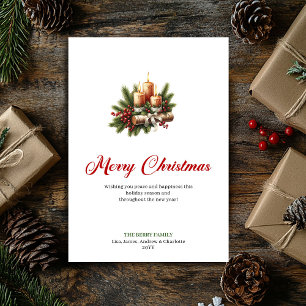 Eleganta jul ljus rusticiska trädkort julkort