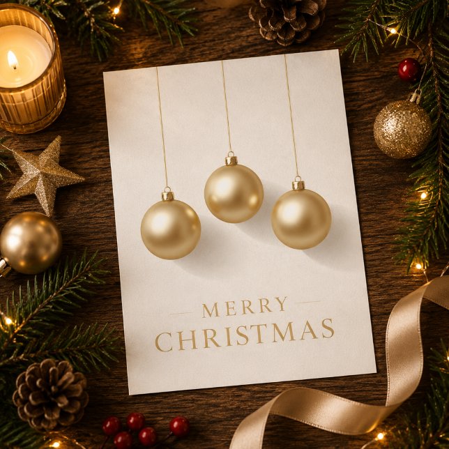 Eleganta juldekorationer God Jul Julkort (Skapare uppladdad)