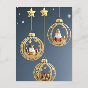 Eleganta juldekorationer helg vykort