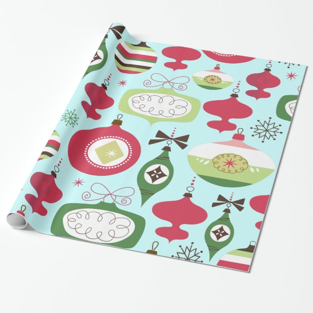 Eleganta juldekorationer i art déco-stil presentpapper (Utrullad)