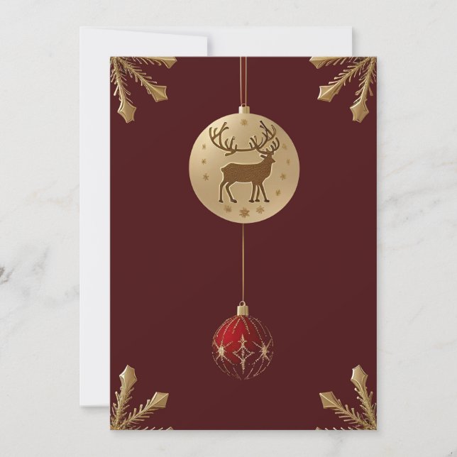 Eleganta juldekorationer julkort (Framsida)