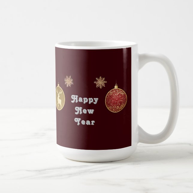 Eleganta juldekorationer med renar kaffemugg (Höger)