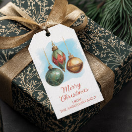 Eleganta juldekorationer presentetikett