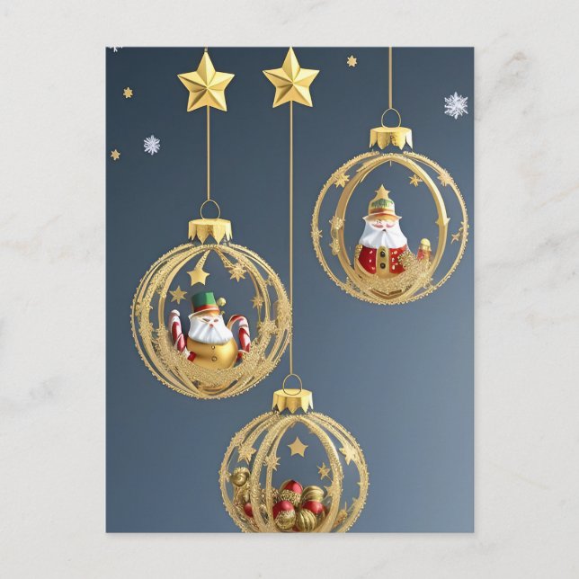 Eleganta juldekorationer vykort (Framsida)