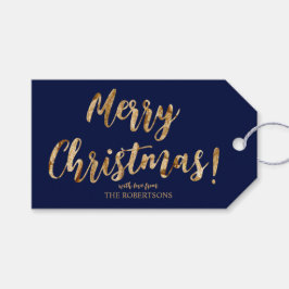Eleganta julklappsetiketter med guldsnillografi presentetikett
