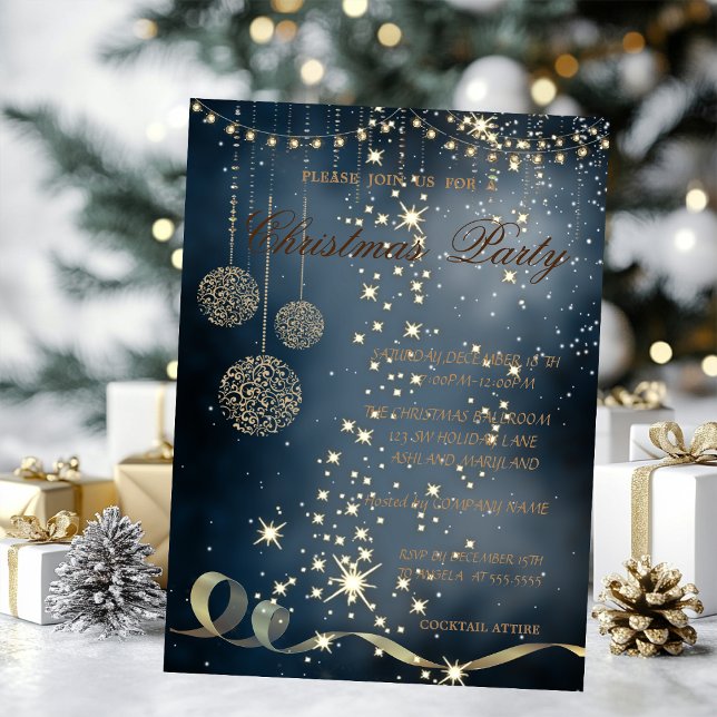 Eleganta julkulor, julfest inbjudningar (Skapare uppladdad)
