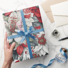 Eleganta julpoinsettiaor  presentpapper