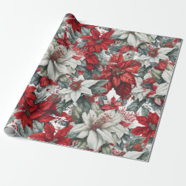 Eleganta julpoinsettiaor  presentpapper
