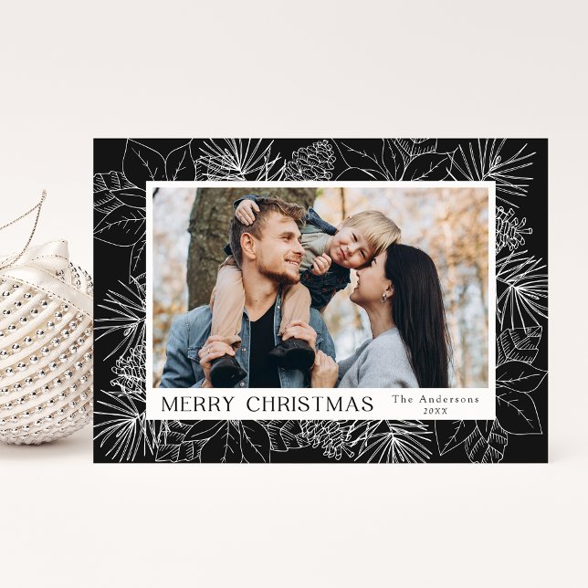 Eleganta julrosor och kottar Kolle Foto Julkort (Skapare uppladdad)