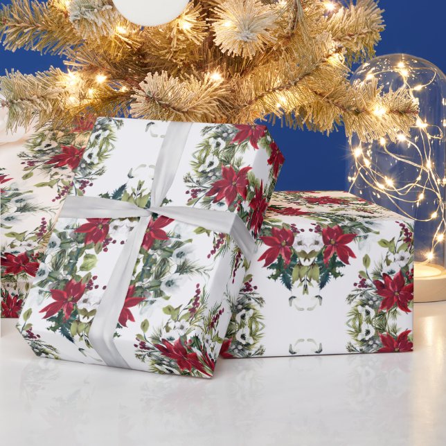 Eleganta julstjärnor presentpapper (Helgdagar)