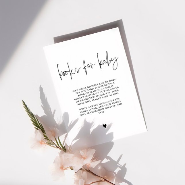 Eleganta kalligrafiböcker för bebisar, baby shower tilläggskort (Skapare uppladdad)