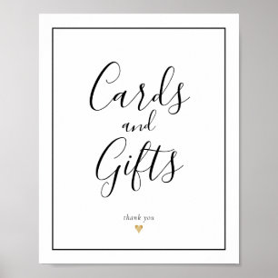 Eleganta kalligrafikort och presentkortsskylt poster