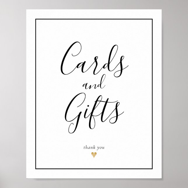 Eleganta kalligrafikort och presentkortsskylt poster (Framsidan)