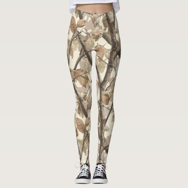 Eleganta kamouflagepresenter för pensionering Kvin Leggings (Framsida)