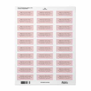 Eleganta Klassiska Rosa Returadressetiketter Returadress Etikett