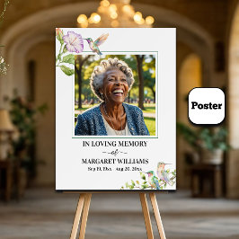 Eleganta kolibri blomfoto begravning poster