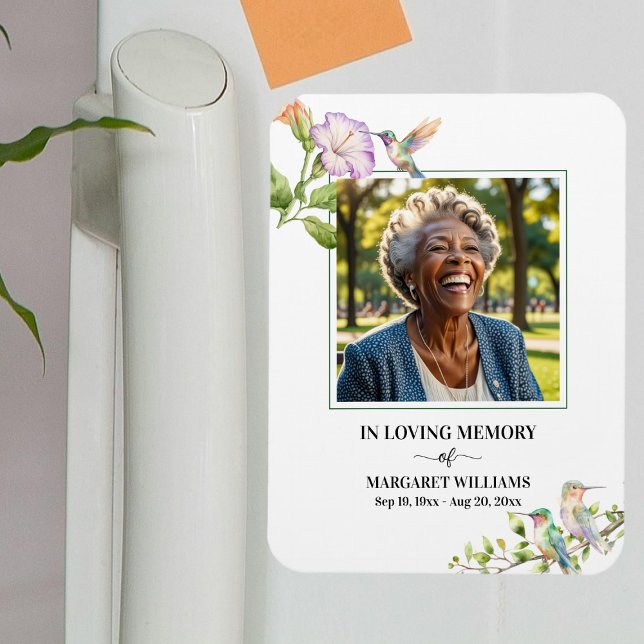 Eleganta kolibri blomfoto minnessaker magnet (Skapare uppladdad)