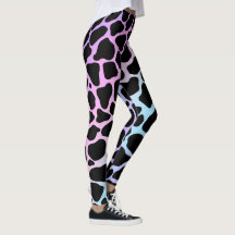 Eleganta komjölksprintade flerfärgade leggings
