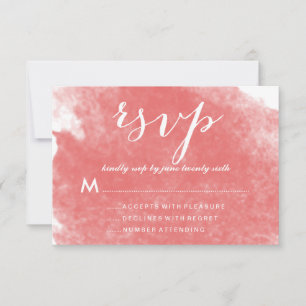 ELEGANTA KORALL VATTENFÄRG VIGSEL RSVP-KORT OSA KORT