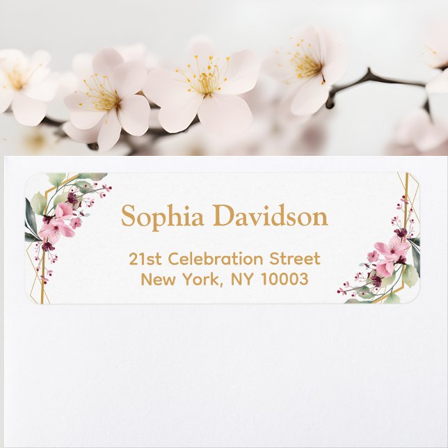 Eleganta körsbärsblomadressetiketter returadress etikett (Elevate Your Correspondence with Floral Elegance 🌸✉️)