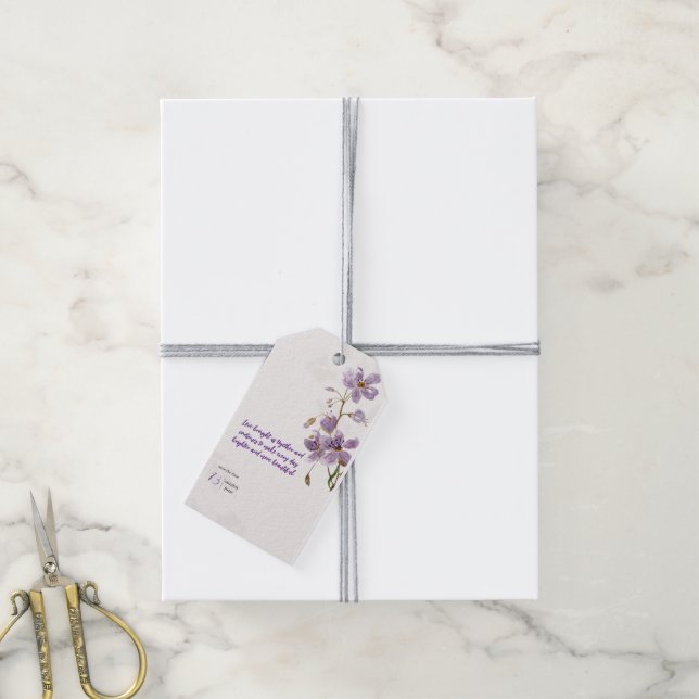 Eleganta kortetiketter för presenter, bröllopsfavo presentetikett (Med Snöre)