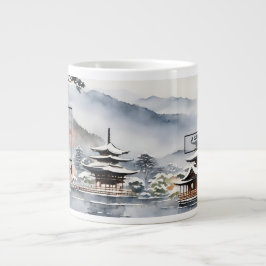 Eleganta Kyoto på vintern Akvarell konst - Mugg Jumbo Mugg