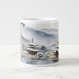 Eleganta Kyoto på vintern Akvarell konst - Mugg Jumbo Mugg