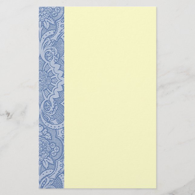 Eleganta Lacy blått Brevpapper (Framsida)