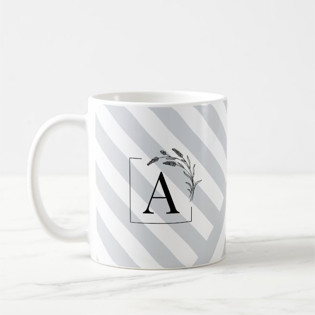 Eleganta lavendelkvistar Monogrammerad mugg (Vänster)