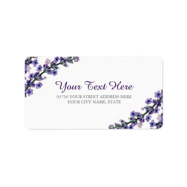 Eleganta lavendermärkesetiketter adressetikett (Framsidan)