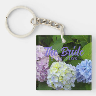 eleganta lila blå blommor hortensior Bruden