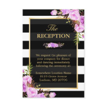 Eleganta lila blommiga ränder bröllopsmottagning