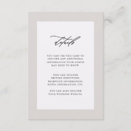 Eleganta lila detaljer för bröllopsgäster tilläggskort