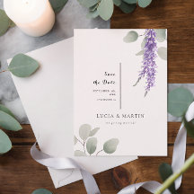 Eleganta lila eucalyptusblad Spara datumet
