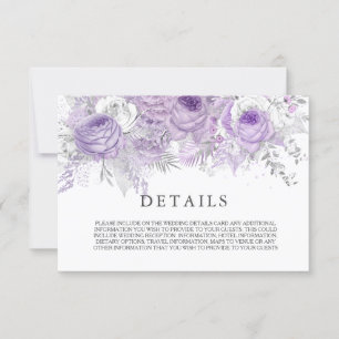 Eleganta lila gnistrande blommor Bröllopsdetaljer Inbjudningar