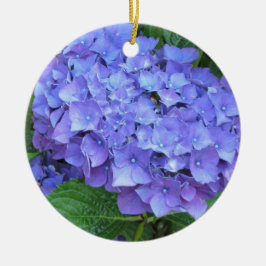 Eleganta lila hortensior julgransprydnad keramik