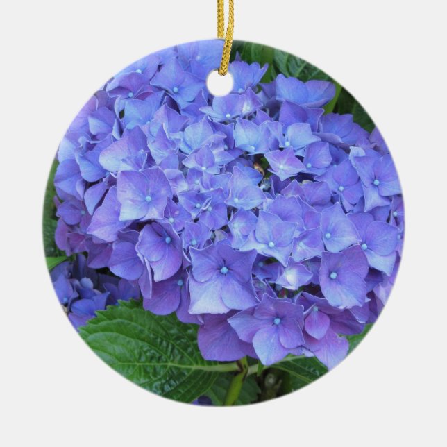 Eleganta lila hortensior julgransprydnad keramik (Framsidan)
