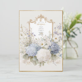 Eleganta lila hortensior vintagebröllop inbjudningar