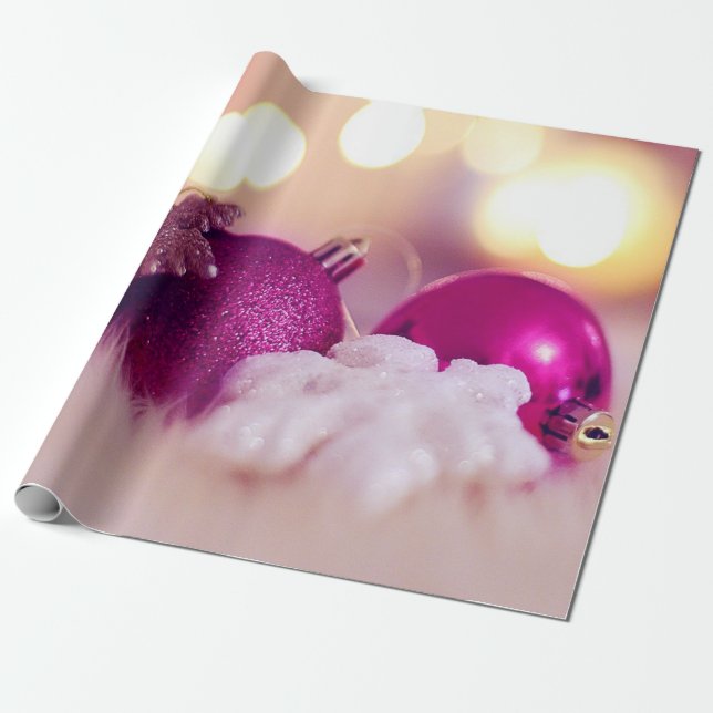 Eleganta lila julgranskulor firande presentpapper (Utrullad)